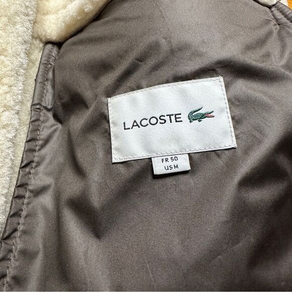 Lacoste Men Double Breasted Sheepskin Shearling Fur Wool Peacoat Medium - Picture 5 of 7